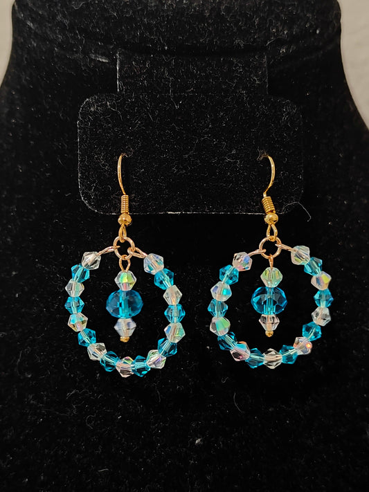 Hoop Earrings with Austrian Crystal Beads - ZeesPieces