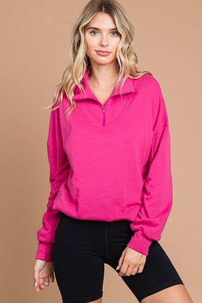 Culture Code Full Size Half Zip Long Sleeve Sweatshirt - ZeesPieces