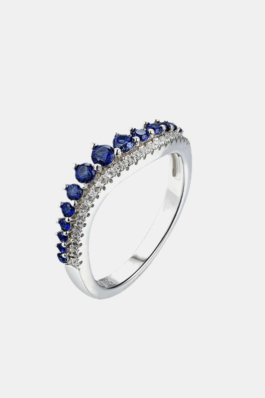 Lab-Grown Sapphire 925 Sterling Silver Rings - ZeesPieces